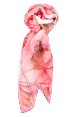 pembe İpek eşarp izole üzerinde beyaz arka plan.