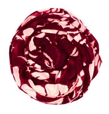 beyaz zemin üzerinde izole kırmızı İpek eşarp.