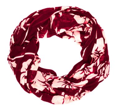 beyaz zemin üzerinde izole kırmızı İpek eşarp.