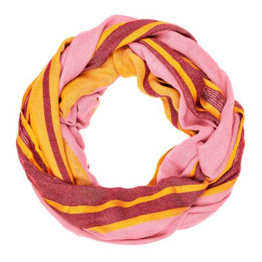 pembe İpek eşarp izole üzerinde beyaz arka plan.