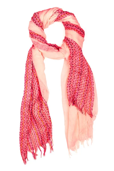 Rosa siden scarf isolerade på vit bakgrund. — Stockfoto