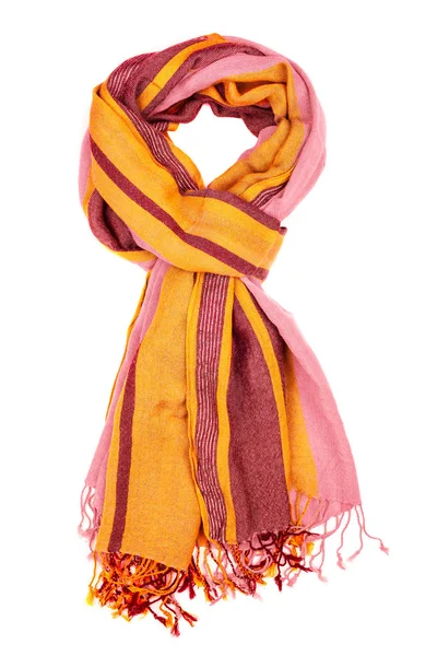 Pink silk scarf isolated on white background. — Stock Photo, Image