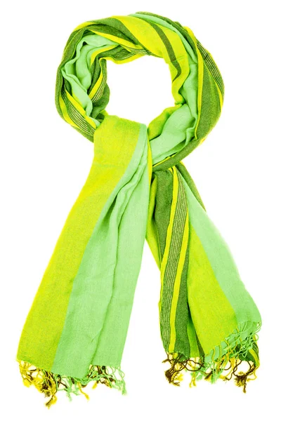 Bufanda de seda verde aislada sobre fondo blanco . —  Fotos de Stock