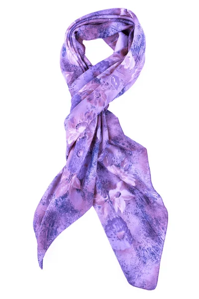 Lila vlněný šátek izolovaných na bílém pozadí. — Stock fotografie