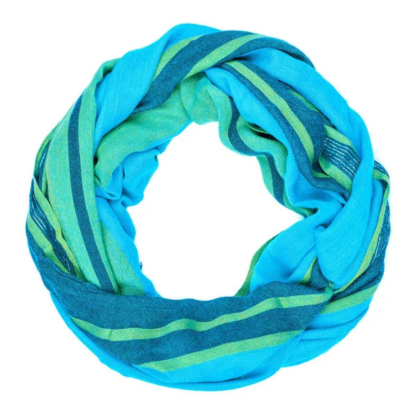 Blue silk scarf isolated on white background. — Stock Photo, Image