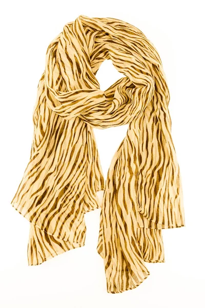 Beige sidenscarf isolerad på vit bakgrund. — Stockfoto