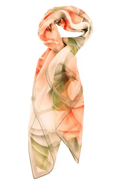 白い背景に分離されたベージュのシルク スカーフ. — ストック写真