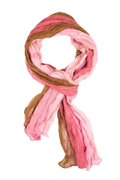 Rosa siden scarf isolerade på vit bakgrund. — Stockfoto