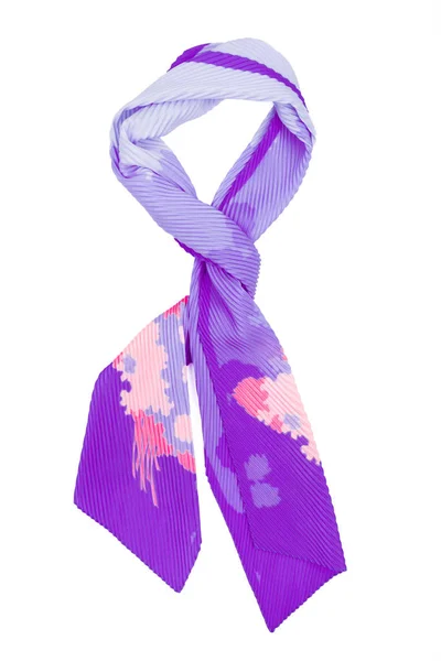 Sciarpa di seta lilla isolata su sfondo bianco . — Foto Stock