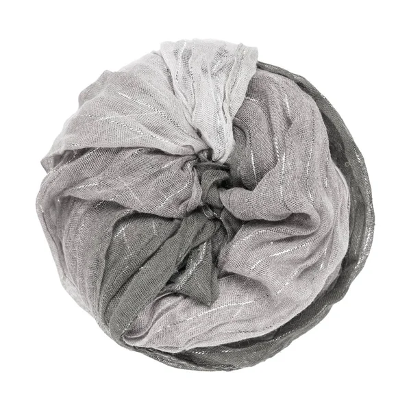 Foulard en soie gris isolé sur fond blanc . — Photo