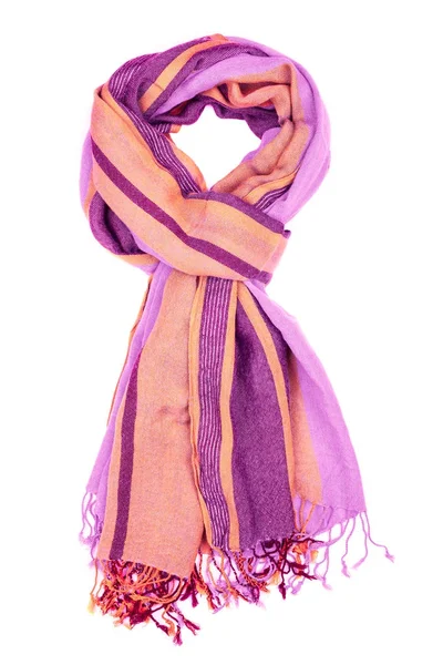 Шелковый шарф. Розовый шелковый шарф изолирован на белом фоне — стоковое фото