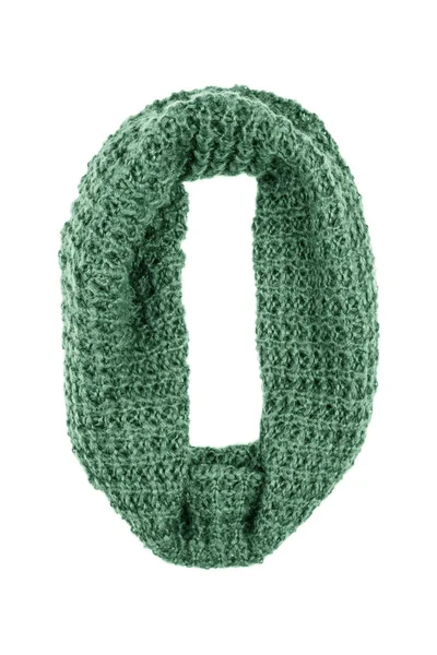 Sciarpa di lana verde isolata su sfondo bianco . — Foto Stock