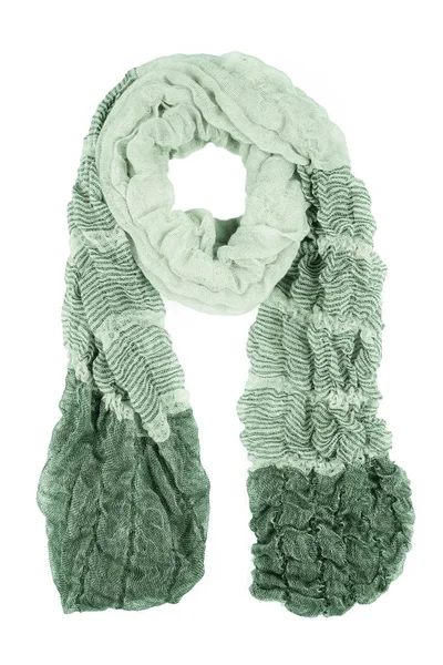 Green wool scarf isolated on white background. — Stock Photo, Image