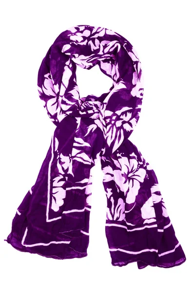 Lilac silk scarf isolated on white background. — Stock Photo, Image