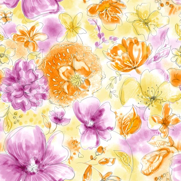 Repeating floral  seamless pattern — Stock Photo, Image