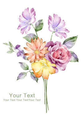 Çiçeklerin suluboya çizimi 