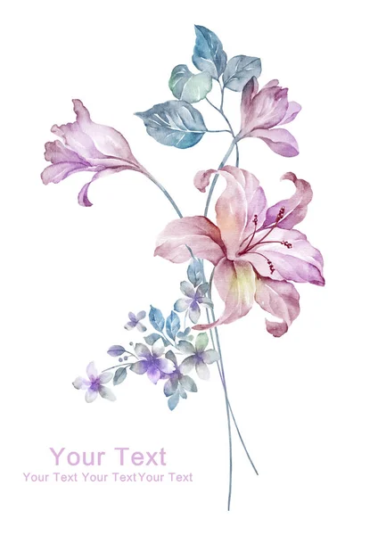 Aquarell Illustration von Blumen — Stockfoto