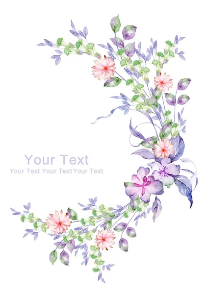 Aquarell Illustration von Blumen — Stockfoto