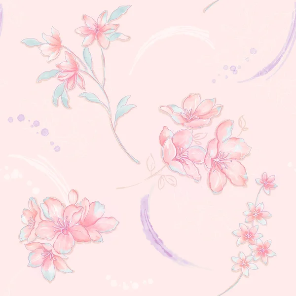 Vivid repeating floral background — Stock Photo, Image