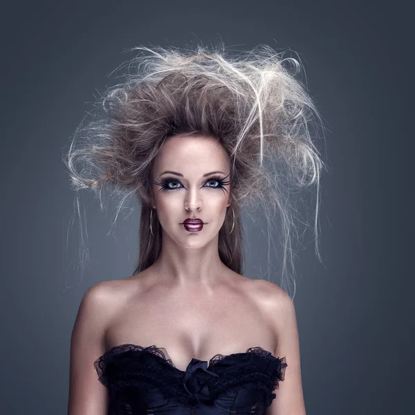 Beautiful fashion model with creative makeup — Stock Photo, Image