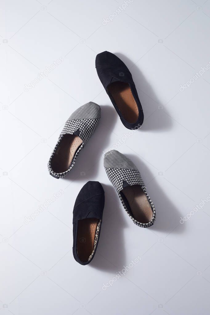 Shoes espadrilles on white background.