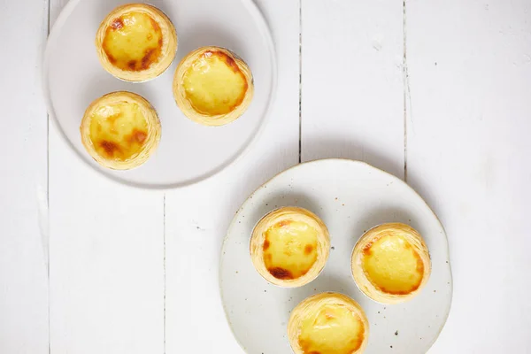 Egg tart dessert on the table.