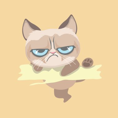 Şirin kedi huysuz. Vektör çizim