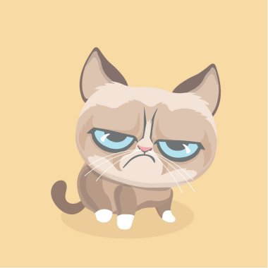 Şirin kedi huysuz. Vektör çizim