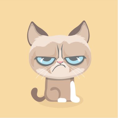 Şirin kedi huysuz. Vektör çizim