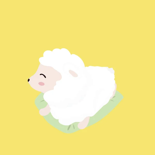 Carino pecore in stile piatto su sfondo pastello — Vettoriale Stock