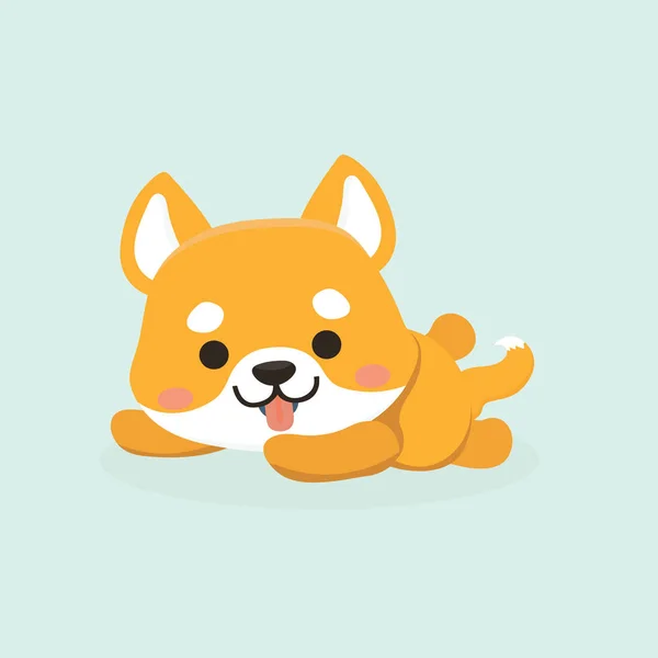 Ilustração vetorial do cão bonito Shiba Inu . — Vetor de Stock