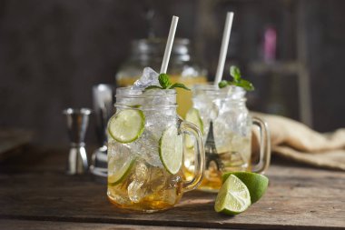 Yeşil nane ile organik taze İtalyan Soda