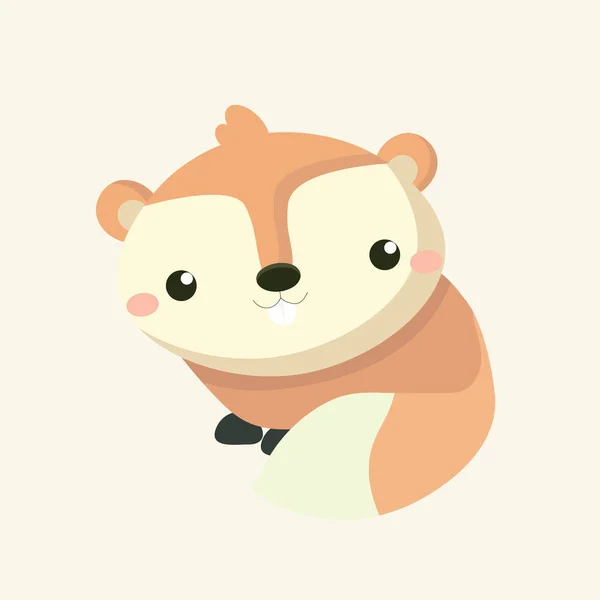 Cute squirrel cartoon on pastel background — Stock Vector
