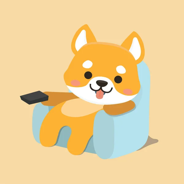 Vector illustratie van schattige Shiba Inu hond. — Stockvector