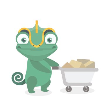 Pastel arka planda şirin bir bukalemun