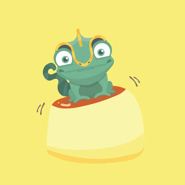 Lindo camaleón sobre fondo pastel — Archivo Imágenes Vectoriales