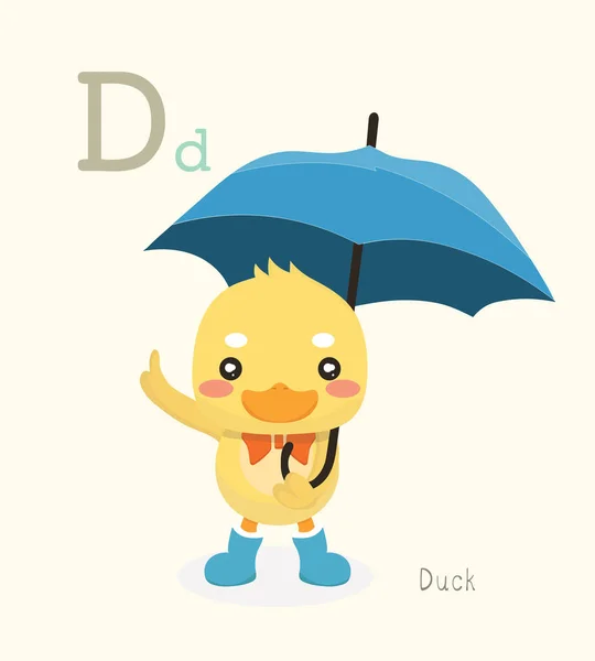 Schattig dierlijk alfabet serie A-Z voor kinderen onderwijs. — Stockvector
