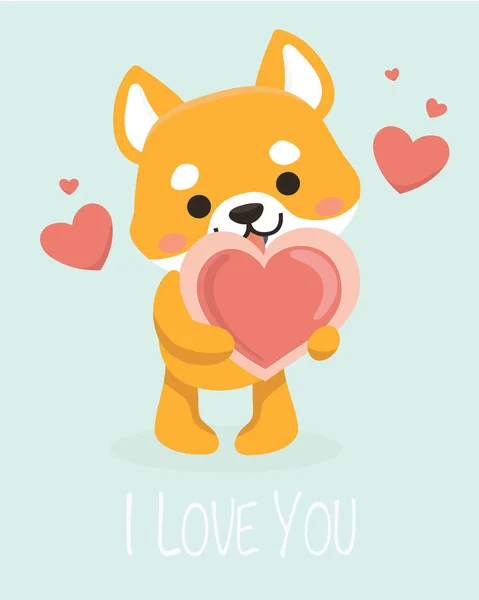 Valentines den karty s roztomilými legrační zvířata. — Stockový vektor