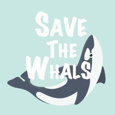 Save our Oceans. Vector Ecology card