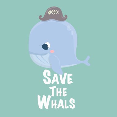 Save our Oceans. Vector Ecology card