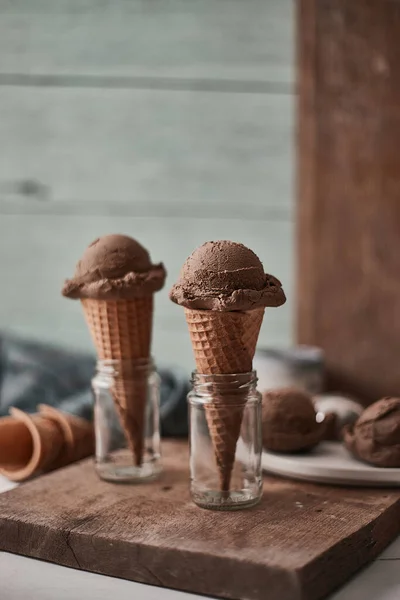 Gelato Cioccolato Biologico Fatto Casa — Foto Stock