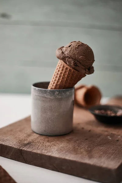 Gelato Cioccolato Biologico Fatto Casa — Foto Stock