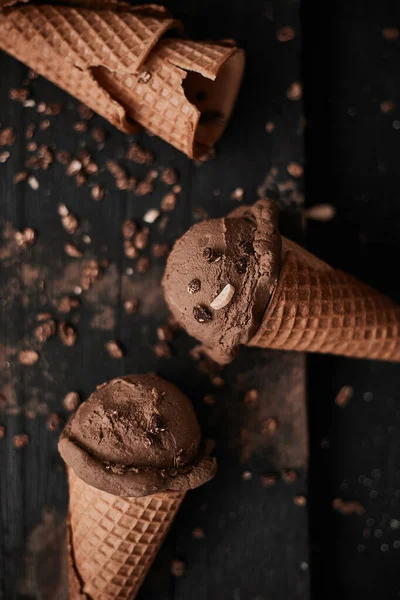 Házi Készítésű Bio Csokoládé Fagylalt — Stock Fotó