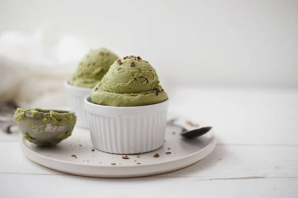 Verde Hecho Casa Helado Matcha —  Fotos de Stock