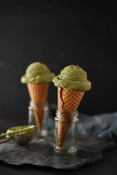 Fatto Casa Verde Matcha Gelato — Foto Stock