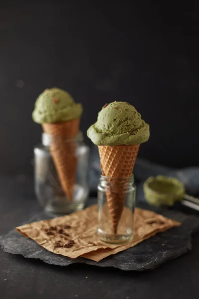 Hausgemachtes Matcha Eis Aus Grünem Tee — Stockfoto
