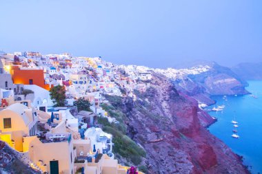 Günbatımında Santorini Adası, Yunanistan