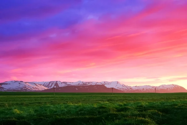 Céu Pôr Sol Colorido Noite — Fotografia de Stock