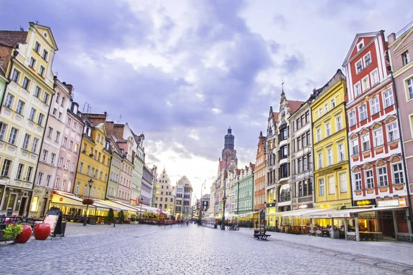 Güzel Wroclaw pazar meydanı, Polonya