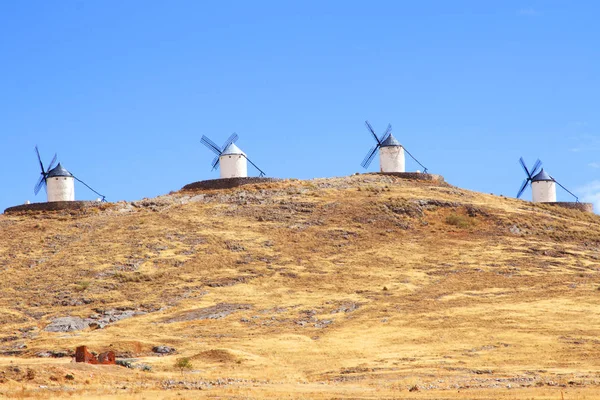 Windmühlen Auf Dem Land Kastilien Mancha Spanien — Stockfoto